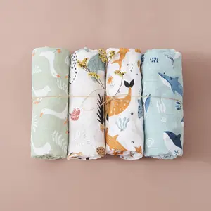 Happyflute Baby Muselina suave 2 capas Mantas envolventes de algodón Toalla de baño Muselina Wrap