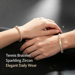 Großhandel 316L Edelstahl 3AAA Zirkonia Tennisarmband 3/4/5mm 18/20/23cm Wasserdicht Anlaufbeständig Iced Out CZ Armband - Product Image 2