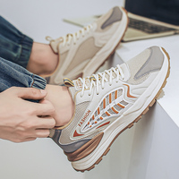 2026 Espadrilles de sport épaisses à lacets, respirantes et légères, avec empeigne en cuir véritable, semelle souple, logo personnalisé, tendance mode, chaussures de course