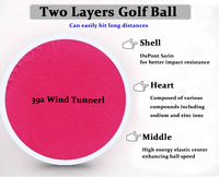 Balles de golf professionnelles OEM durables en gros, 3 couches, imprimées, haute luminosité, personnalisées, mini-balles de golf d'entraînement avec logo