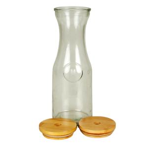 <span class=keywords><strong>Carafe</strong></span> en verre de 1 litre (34 oz) pour la cuisine, bouteille facile <span class=keywords><strong>à</strong></span> verser, récipients pour boissons, pichet <span class=keywords><strong>à</strong></span> <span class=keywords><strong>vin</strong></span> et verres <span class=keywords><strong>à</strong></span> jus <span class=keywords><strong>avec</strong></span> couvercle en bambou - Product Image 3