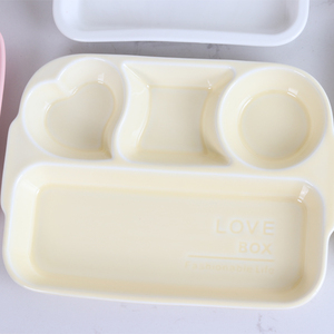 White Colorful Glazed Sections Divided Rectangle <strong>Ceramic</strong> Compartment Plates Dinner Serving <strong>Tray</strong> for Hotel Restaurant - Product Image 5