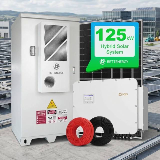 Bettenergy Solis 125kW Stackable Split Commercial Hybrid Solar System IP65 Protection 241kWh LiFePO4 Battery Storage Hybrid Grid