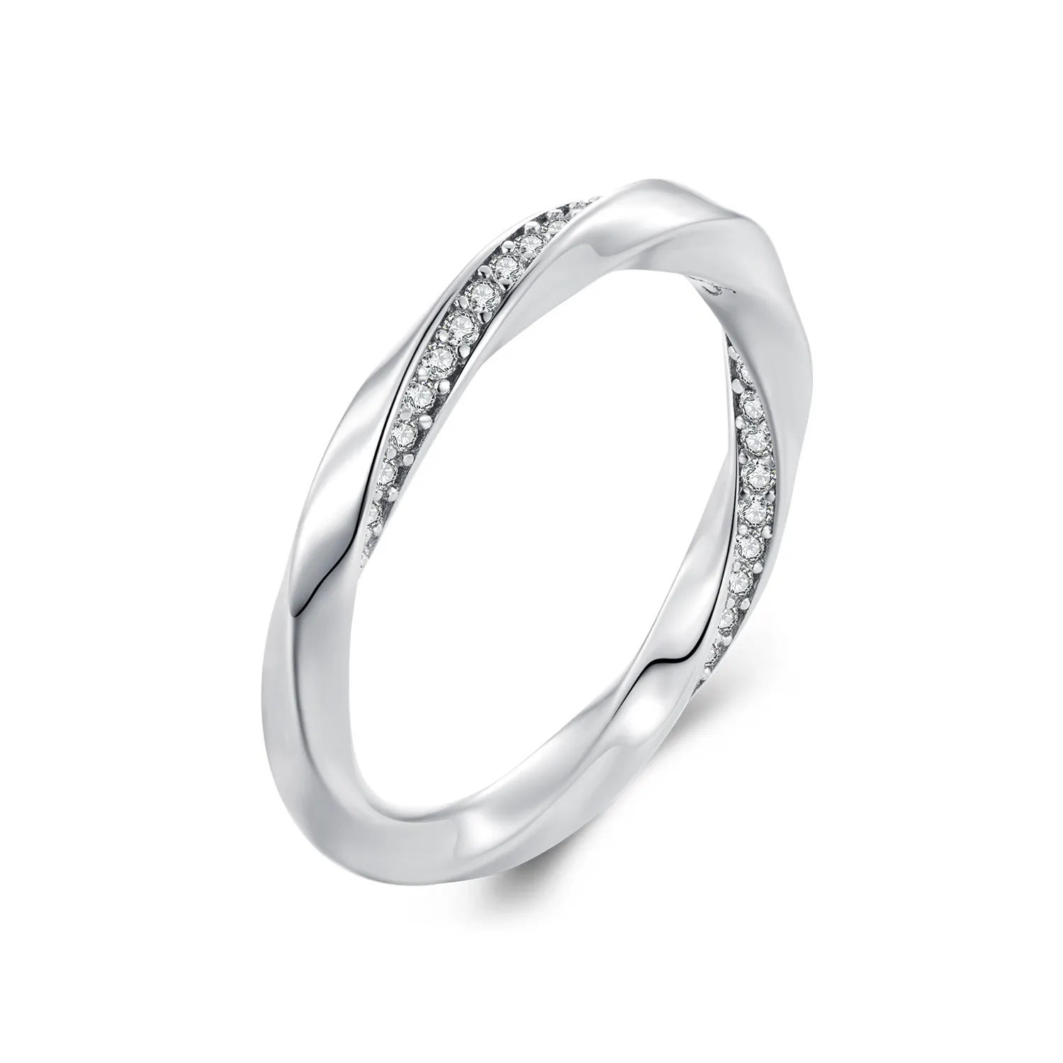 Mobius Strip Belofte Ringen 925 Sterling Zilver Aaa Zirkoon Trouwring Vrouwen Speciaal Familie Cadeau Voor Liefde Geometrische Anel Bsr457