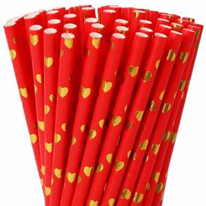Gold Foil Heart Paper <b>Straws</b> Heart Disposable <b>Drinking</b> <b>Straws</b> Valentines Party Decorative <b>Straws</b> <b>for</b> Wedding Birthday Party - Product Image 1