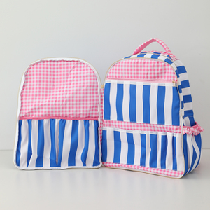 Venta al por mayor <span class=keywords><strong>de</strong></span> encaje <span class=keywords><strong>de</strong></span> viaje para niños <span class=keywords><strong>mochilas</strong></span> escolares para estudiantes <span class=keywords><strong>de</strong></span> gran capacidad personalizada volante raya mochila <span class=keywords><strong>de</strong></span> nailon para niñas - Product Image 6