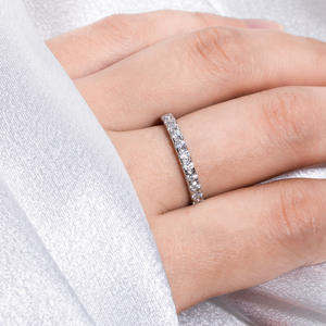 2mm S925 Silver <strong>Moissanite</strong> <strong>Men</strong> Women's Single Row <strong>Ring</strong> - Product Image 6