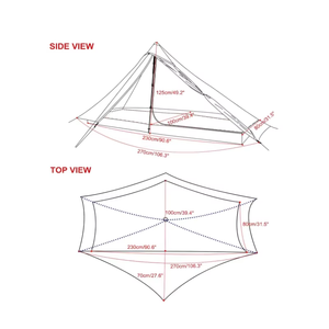 Tùy chỉnh nhọn hàng đầu siêu nhẹ một lớp dã ngoại ngoài trời Cắm Trại Đốt Củi ống khói lớn Kim tự tháp lều - Product Image 2