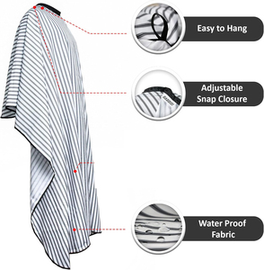 1Pc Water-Resistant Portable Pattern Barbershop <b>Cape</b> for Hair Cutting Apron Hairdressing Barber Accessories (Black <b>White</b>) - Product Image 4