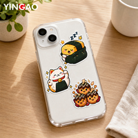 Ensemble d'autocollants décoratifs personnalisés mignons sur le thème du sushi japonais, en vinyle découpé brillant et imperméable pour coque de téléphone, réfrigérateur, cuisine, carnet