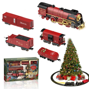 Tren Eléctrico De Navidad Con Luces Y Sonidos – Juego De Vías Clásico Con Locomotora Y Vagones, Perfecto Para Decorar El Árbol
