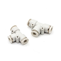 Connecteur de tube d'air en plastique gris en forme de T, marque XY, adapté aux tuyaux de 3 mm, 4 mm, 6 mm, 8 mm