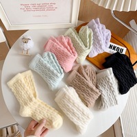 Frauen Herbst Winter Haarige Nerz Samt Socken Verdicken Twist Gestrickt Warmer Schlaf boden Flauschige Socke