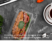 Contenitore per Alimenti Monouso in PET Riciclabile 9x5 Pollici con Design in Rilievo per Fette di Torta e Dessert