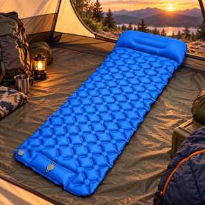 Matelas de couchage gonflable individuel en TPU avec pompe à pied intégrée, léger, forme enveloppe, résistant à l'humidité, 2 saisons, écologique - Product Image 5