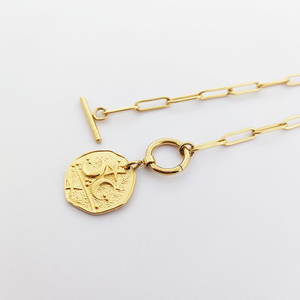 Collar De estrella De Acero inoxidable 3d, cadena De Acero Grueso Con cadena Irregular invisible, bisutería, Clip De papel - Product Image 1