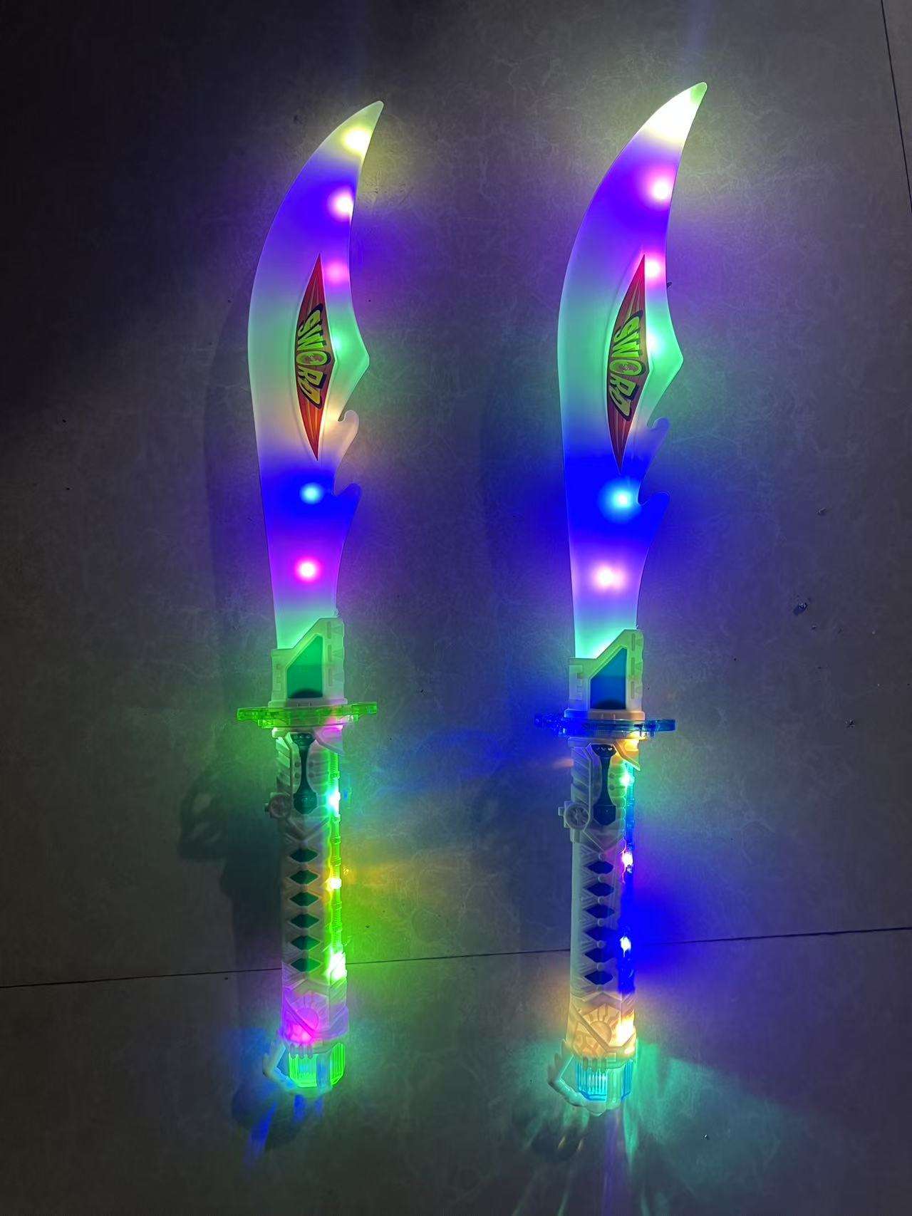 Musique lumineuse colorée grand couteau blanc blanc