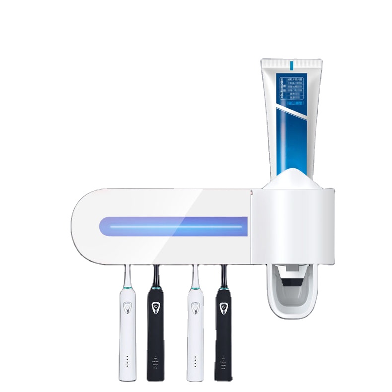 Белый Электрический органайзер для детской зубной щетки с 4 чашками, легкая зарядка от энергии, очиститель до 99%, настенный стерилизатор зубной щетки