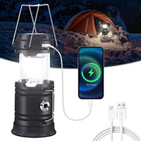 Lanterne solaire pliable portable pour le camping, lampe torche LED rechargeable par USB - Kits de survie pour les pannes de courant, fournitures pour les ouragans