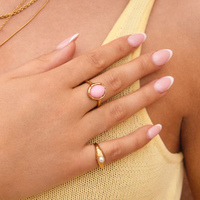 Bague empilable irrégulière YUNCHENG en laiton, texture amazonite et quartz rose, pierres précieuses personnalisées, étanche, tendance