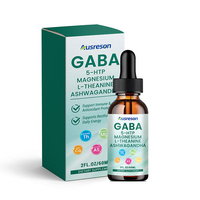 Ausreson OEM Gouttes de L-Théanine GABA 5-HTP Mélatonine Magnésium B6 Suppléments de Soutien au Sommeil pour Adultes Végétaliens Gouttes Liquides Naturelles de GABA