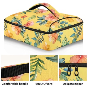 Sac isotherme double isolation personnalisé hawaïen, sac de livraison tendance pour pizzas, casseroles et aliments, sac à déjeuner isotherme - Product Image 2