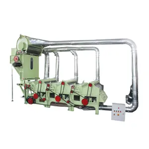 Waste cotton textile recycling machine, two-roller and three-roller air recycling machine, to collect impurities