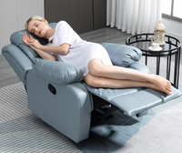 Sillón Reclinable Individual de Cuero de Lujo, Mueble Cómodo para Salón de Belleza y Sala de Estar