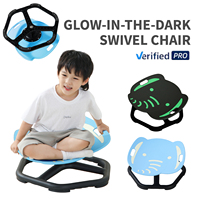 Chaise sensorielle rotative en forme d'éléphant à 360 degrés pour enfants avec base antidérapante, chaise robuste en plastique et métal pour tout-petits, Noctilucence