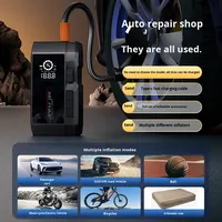 Démarreur de voiture 4 en 1 avec batterie de secours 6000 mAh, compresseur d'air, boîte de démarrage rapide, gonfleur de pneus, pompe à air pour pneus