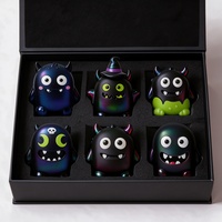Ensemble de 6 jouets sensoriels en mousse PU à montée lente, monstres caméléons irisés, boîte cadeau Halloween