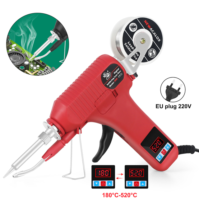 80W Digital Display Soldering Iron Kit 180-520℃ Temperature Adjustable Automatic Send Tin Gun for Welding Repair Tool
