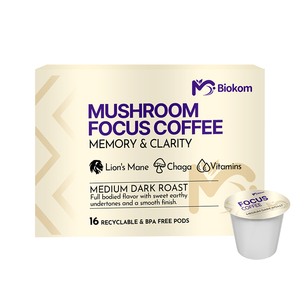 Cápsulas K-Cup reciclables Cápsulas <span class=keywords><strong>de</strong></span> polvo <span class=keywords><strong>de</strong></span> café <span class=keywords><strong>de</strong></span> setas con melena <span class=keywords><strong>de</strong></span> León, Chaga, vitaminas que aumentan el enfoque y la inmunidad para la memoria y la claridad - Product Image 2