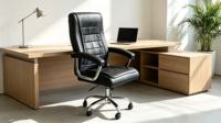 Chaise de bureau moderne populaire à prix abordable, sans roulettes, pivotante, en cuir synthétique