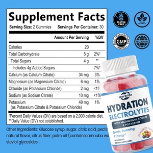 Private Label OEM Electrolyte Hydration Gummies Electrolyte <b>Multiplier</b> with Minerals, Potassium & Real Salt Recovery Support - Product Image 2