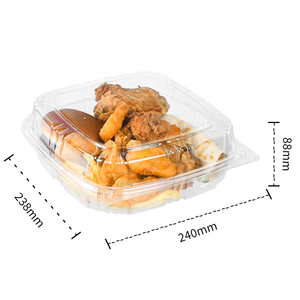 Boîte à hamburger transparente en PET recyclé de 9 pouces, emballage jetable pour emporter, conteneur alimentaire en plastique - Product Image 2