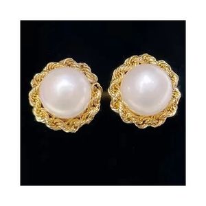 Pendientes de Perlas Naturales de Agua Dulce con Diseño Retro de Xinfly, Oro de 18K AU750 de Alta Gama, para Boda o Regalo para Chicas - Product Image 1