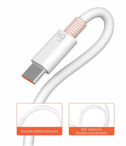 6A 66W <span class=keywords><strong>USB</strong></span>双<span class=keywords><strong>C</strong></span>型超快速充电数据线电线原材料iPhone安卓手机平板适配器电脑 - Product Image 1