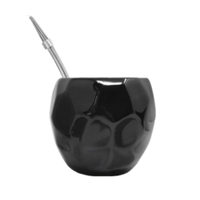 Tasse Mate en céramique kaki 250ml de haute qualité avec logo personnalisé en paille inoxydable à la recherche de saveurs authentiques expériences uniques