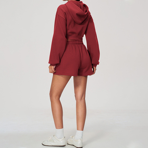 Set Sportivo da Donna Personalizzato con LOGO, Nuovo per Autunno/Inverno, Felpa con Cappuccio e Cardigan con Zip, <span class=keywords><strong>Pantaloni</strong></span> Sportivi Pesanti - Product Image 3