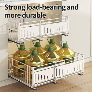 <span class=keywords><strong>Organizzatore</strong></span> per armadio estraibile profondo larghezza espandibile <span class=keywords><strong>pentole</strong></span> e padelle portaoggetti ripiano scorrevole regolabile - Product Image 4