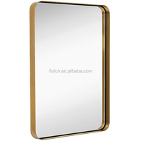 Miroir mural de salle de bain rectangulaire moderne nordique en alliage d'aluminium noir pour la décoration intérieure, miroir de toilette sur mesure en gros