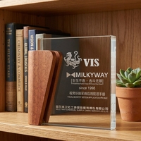 Trofeo de Madera Moderno con Logotipo Personalizado para Reconocimiento a Empleados, Ceremonia Empresarial, Regalo de Reconocimiento, Premios de Madera