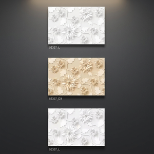 300x450mm 3D Flower Painted Home Decorative Corten Clay Ceramic Wall <b>Tiles</b> for Hall Bathroom Wear Resistant Midcentury Design - Product Image 1