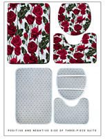 Dont Rideau de douche floral imperméable bon marché Ensemble de rideau de douche 4 pièces