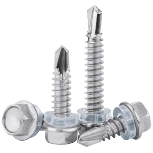 Vente chaude DIN7504 Vis autoperceuses en acier galvanisé à tête hexagonale avec queue de perçage ASTM C1022nA484/A485 Classe 4.8&6.8 Clous métriques - Product Image 1