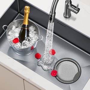 Fregadero de Cocina de Acero Inoxidable 304 Reforzado, de un Solo Tazón Grande, Fácil de Limpiar, para Uso Doméstico - Product Image 1