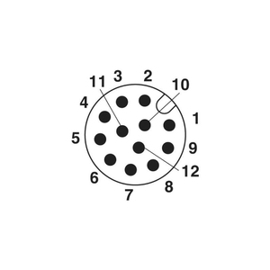 Bộ chuyển đổi PCB kết nối M12 một mã hóa 8-pin phía trước gắn kết đồng thau Vật liệu liên hệ hình tròn vít chấm dứt loại NUT - Product Image 4