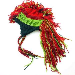 Mới Mát Mẻ Và Thú Vị Mô Hình Hỗn Hợp Màu Tassel Plait Halloween Cosplay Dress Up Đan Hat - Product Image 5