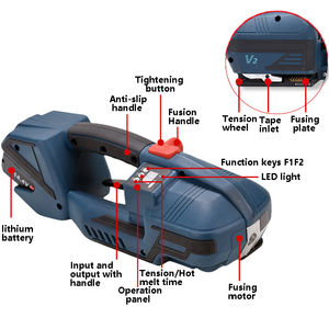 V2 + 2 pin đóng đai Dải máy nhựa của nhãn hiệu PP Battery Powered gạch đóng gói điện máy đóng đai - Product Image 2